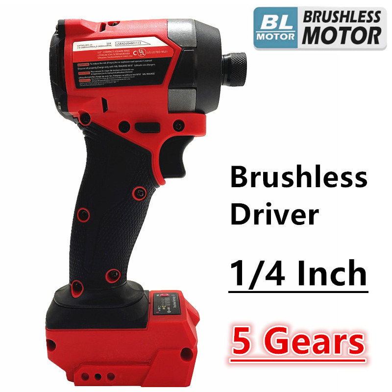 Brushless Cordless Electric Drill 18V - Brushless Electric Screwdriver 1/4 Inch Hex