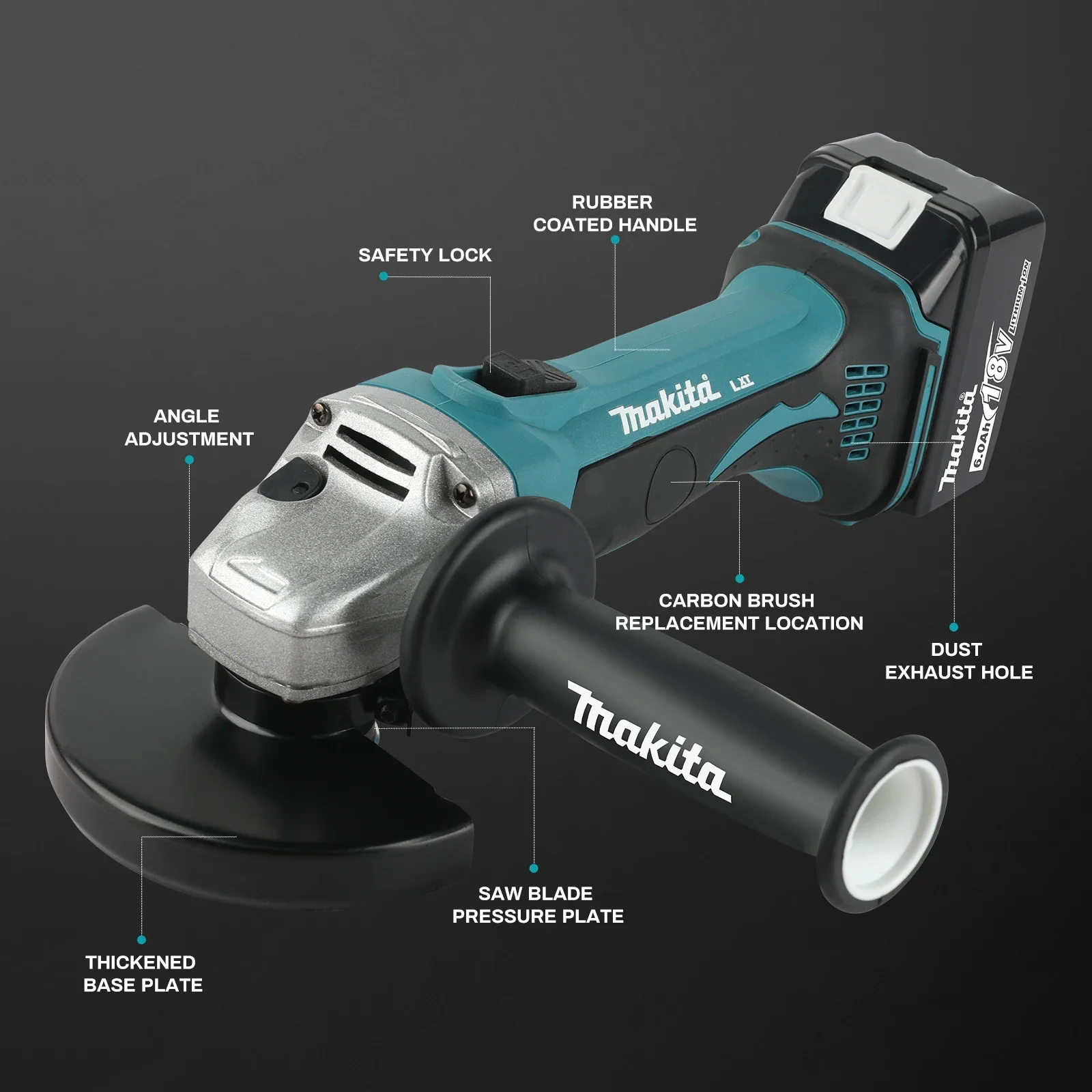 DCA402 Brushless Electric Angl - огляд і ціна Brushless Angle Grinder Battery Powered