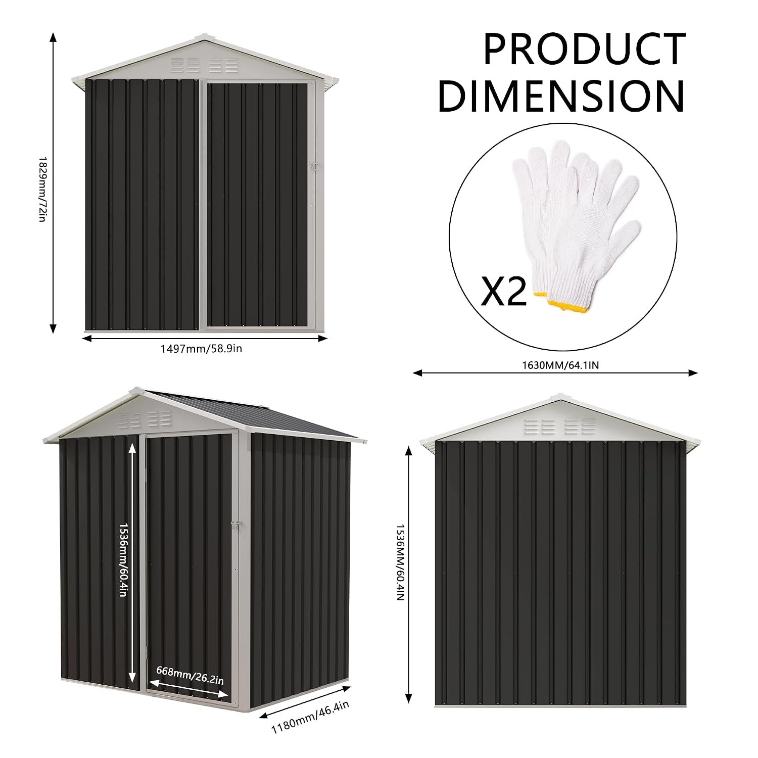 Metal Outdoor Storage Shed 5.4 - огляд і ціна Garden Tools