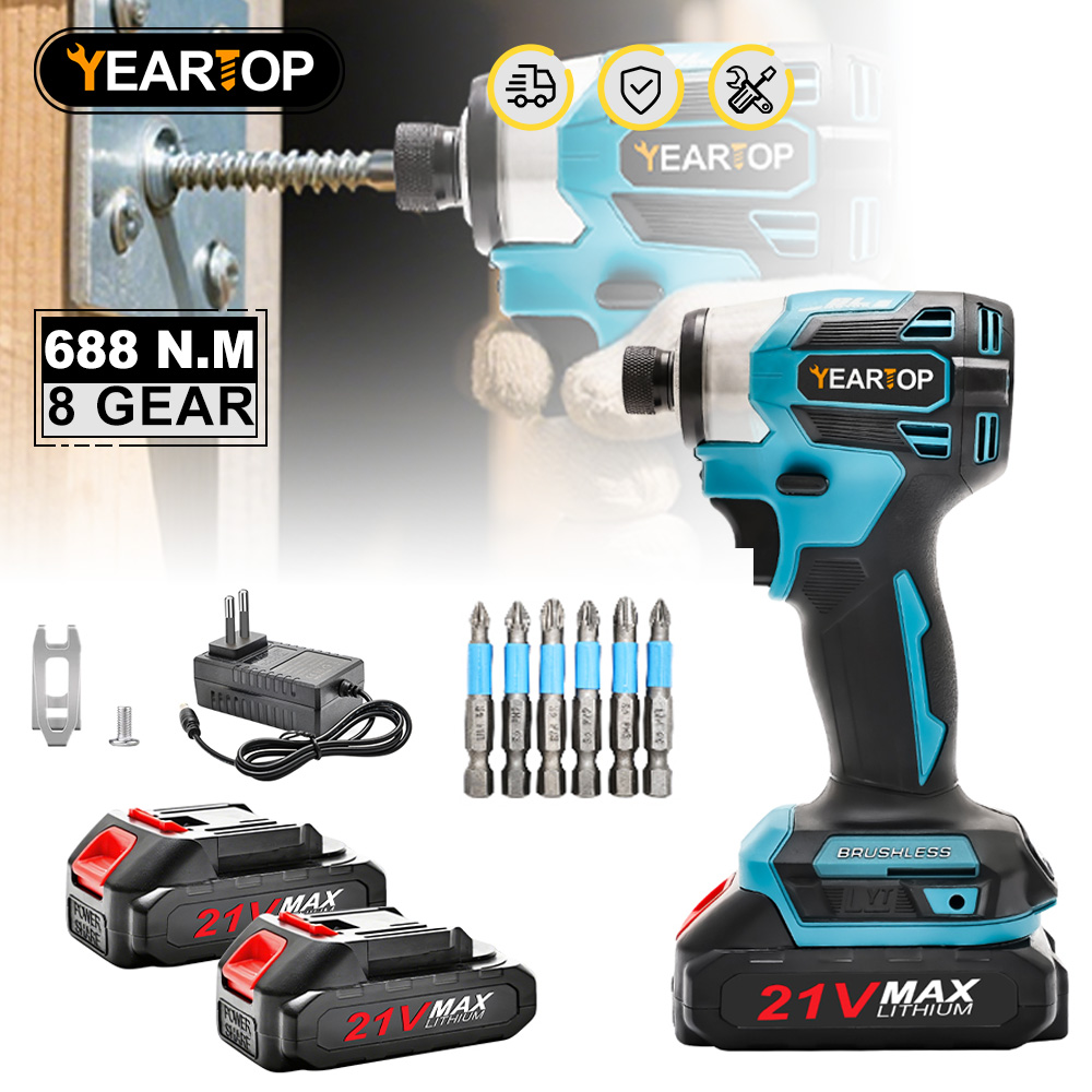 688N.m 1/4'' Brushless Electri - огляд і ціна Brushless Cordless Electric Drill 18V