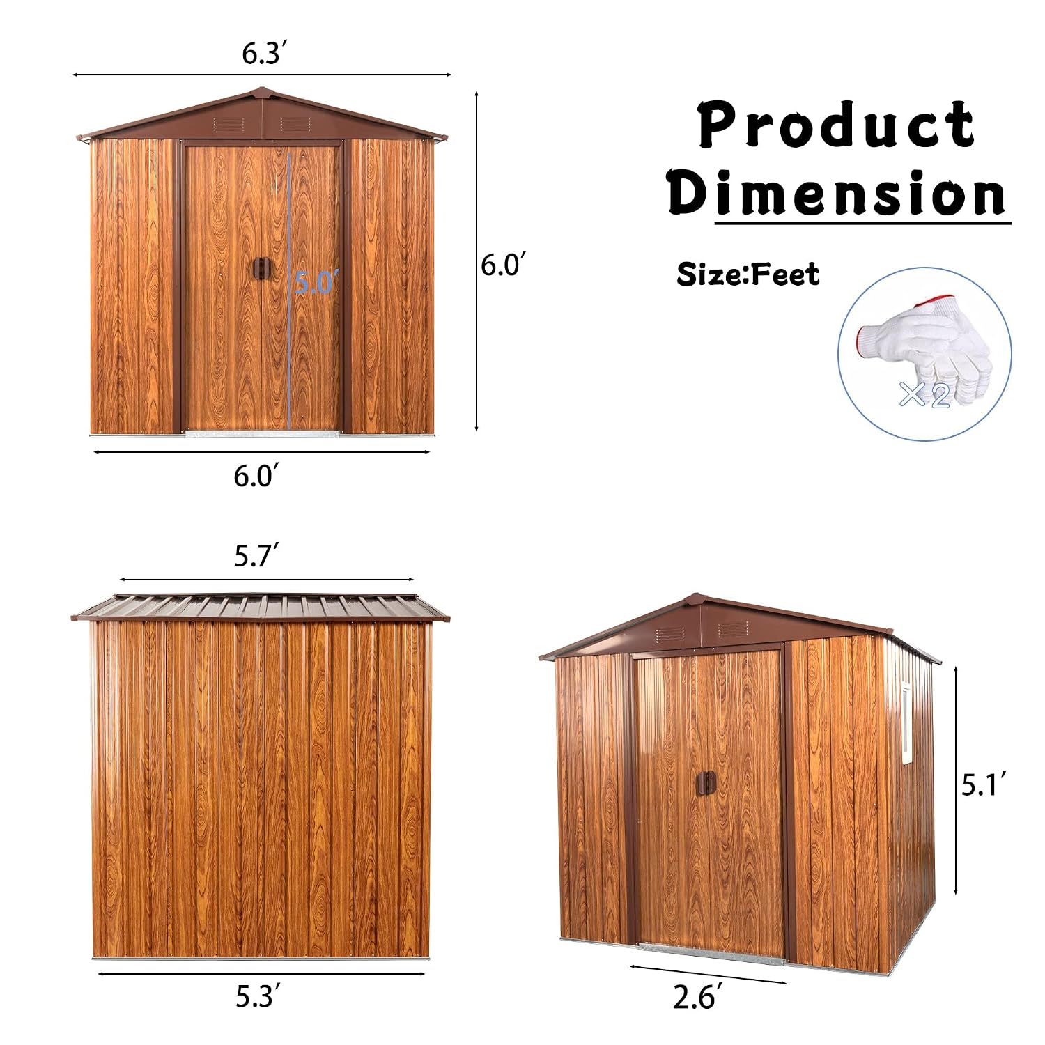 6x6FT Metal Outdoor Storage Sh - огляд і ціна Garden Tools